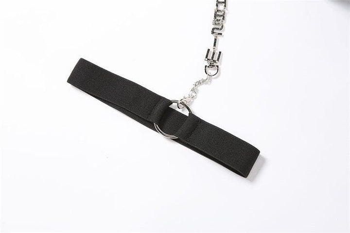 High waist zip up metal chain short pant - Halibuy