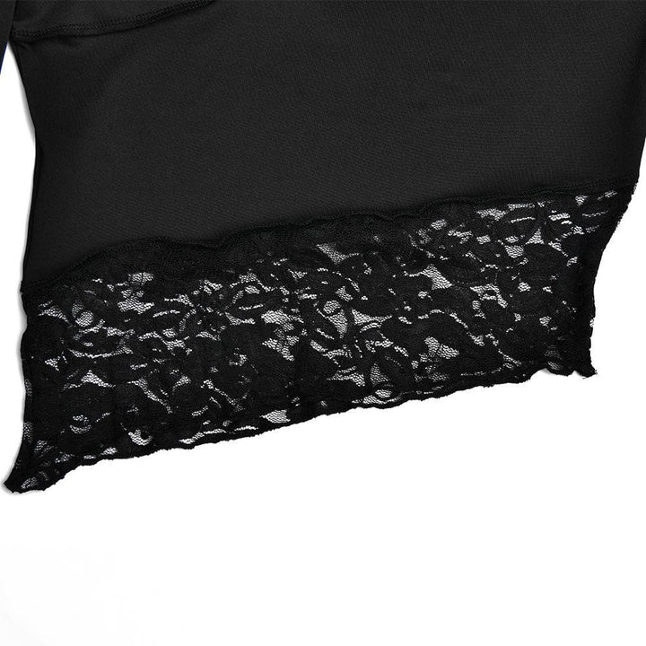 Lace patchwork irregular stitch long sleeve top